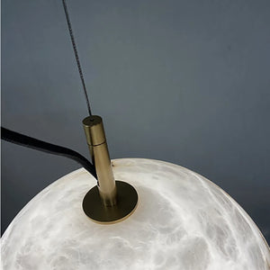 Blimp Alabaster Pendant - Sophisticated Brass Profile Detail | HoaiLamp