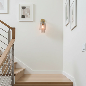 Bloomz Glass Flute Sconce - Modern Staircase Landing Wood Steps Hallway | HoaiLamp