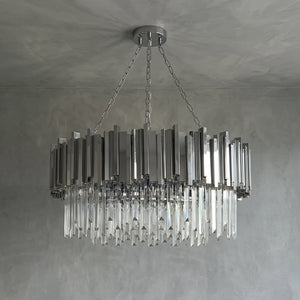 Bourbons Alphonsus Crystal Chandelier - Chrome Round Unlit | HoaiLamp