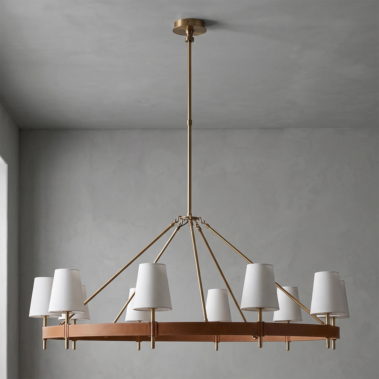 Bramley Leather & Copper Chandelier