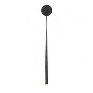 Brass Spinal Tube Crystal Wall Lamp - Studio White Background Unlit Matte Black | HoaiLamp