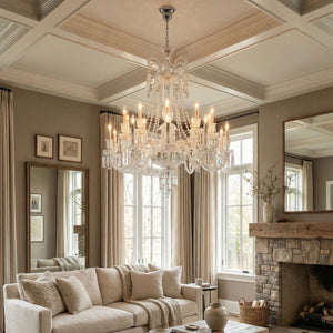 Brilliant Starry Crystal Chandelier - Contemporary White Living Room Glow | HoaiLamp