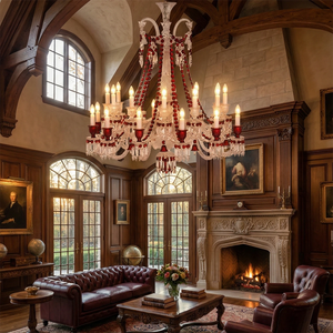 Brilliant Starry Crystal Chandelier - Classical Living Room Fireplace Mood | HoaiLamp