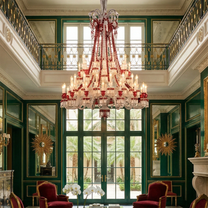 Brilliant Starry Crystal Chandelier - Palatial Dark Green Lounge Aesthetic | HoaiLamp