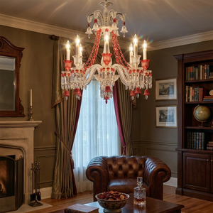 Brilliant Starry Crystal Chandelier - Vintage Library Study Room Glow | HoaiLamp