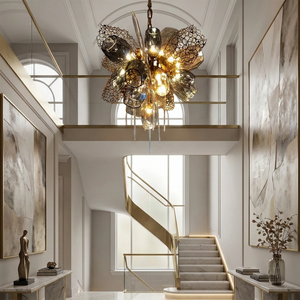 Britannica Luxury Stained Glass Chandelier - Luxury Grand Foyer Double Height Staircase Centerpiece | HoaiLamp