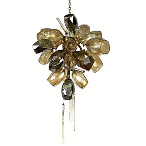 Britannica Luxury Stained Glass Chandelier - White Background Small Round Light Off Texture | HoaiLamp