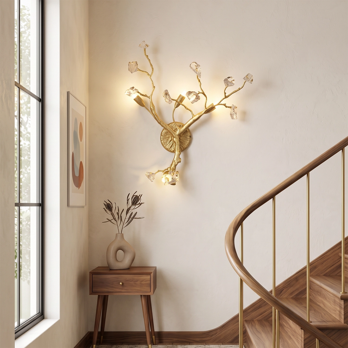 Bryony Frosted Glass Branch Wall Sconce | Hoailamp