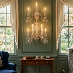 Caelum Apex Crystal Wall Lamp - Double-height Great Room Feature | HoaiLamp