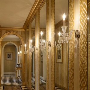 Caelum Apex Crystal Wall Lamp - Grand Mirrored Hallway Illumination | HoaiLamp
