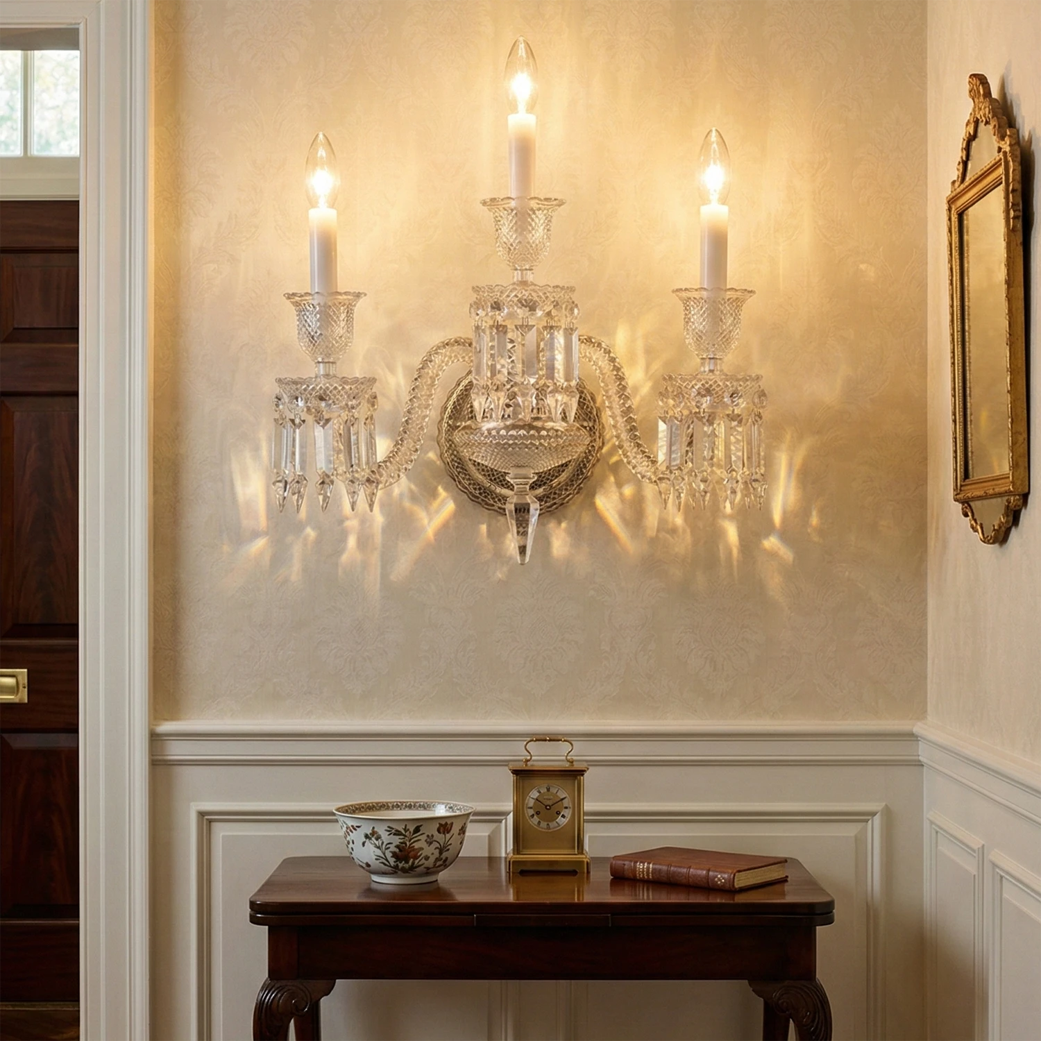 Caelum Apex Crystal Wall Lamp - Traditional Foyer Entryway Decor | HoaiLamp