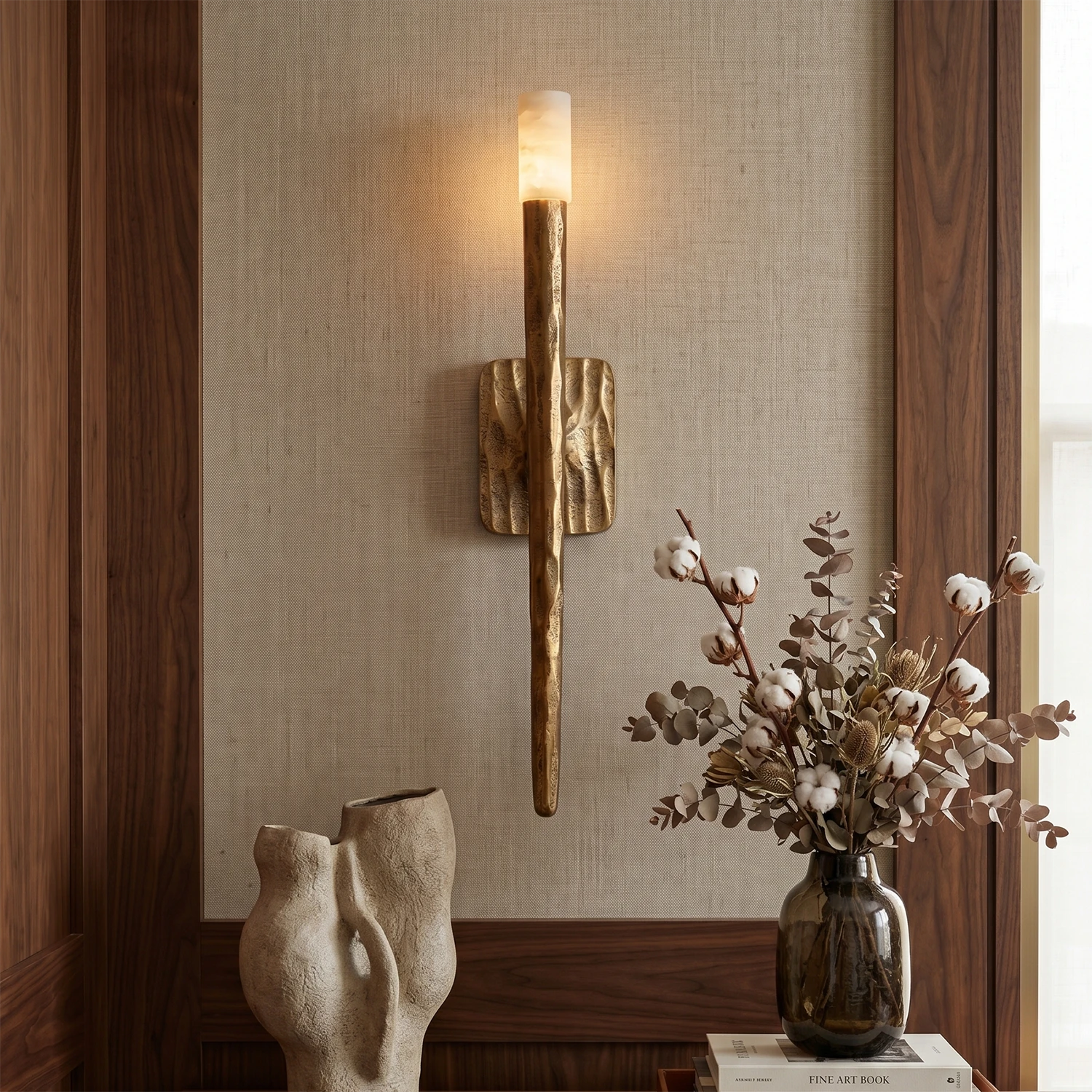 Calvin Modern Alabaster Sconce