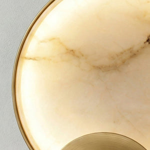 Celestial Jupiter Natural Alabaster Wall Sconce - Translucent Veined Stone Texture | HoaiLamp