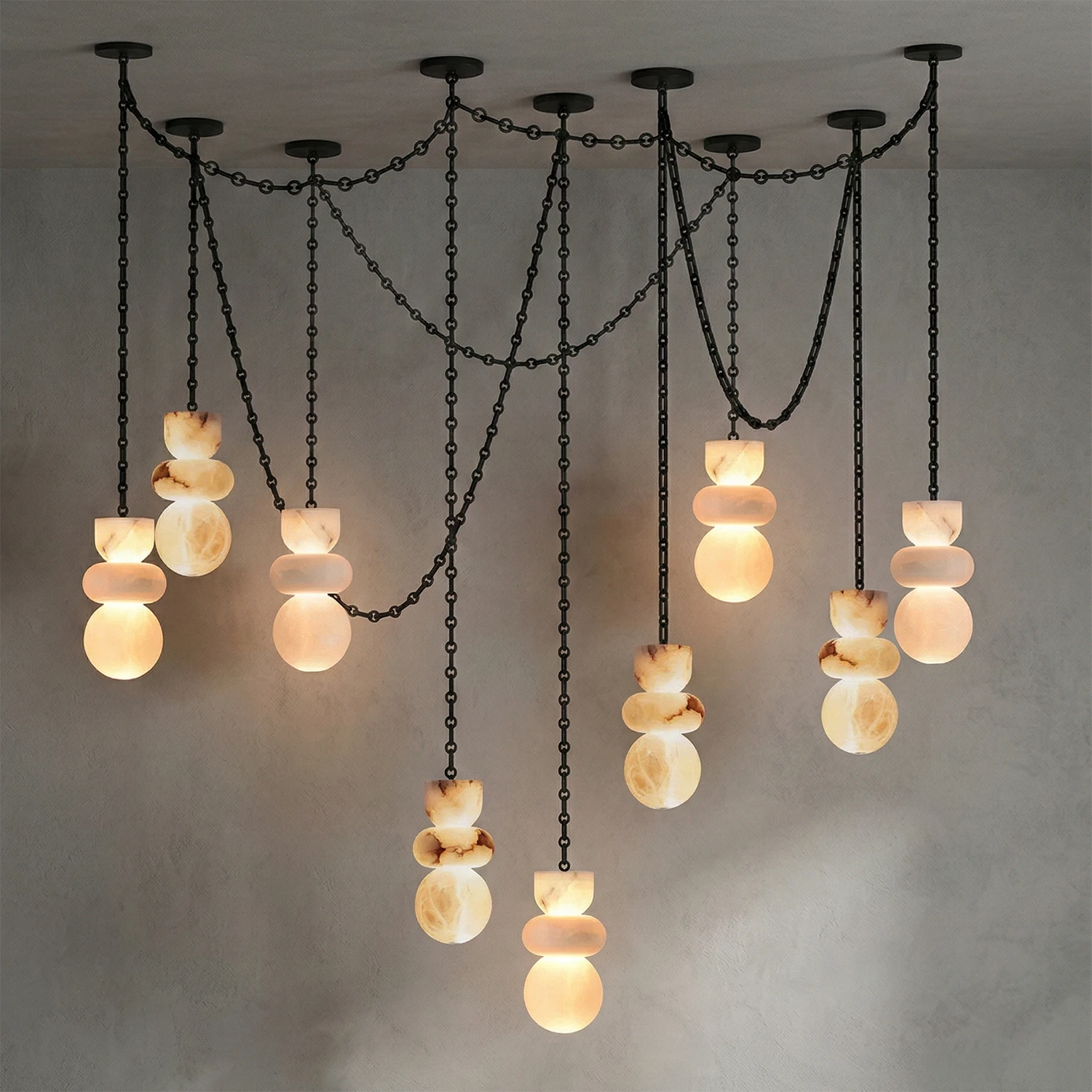 Lykka Alabaster Cluster Chandelier