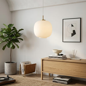 Contemporary Opal Glass Pendant Lamp - Cozy Credenza Corner Aesthetic Apartment Interior | HoaiLamp