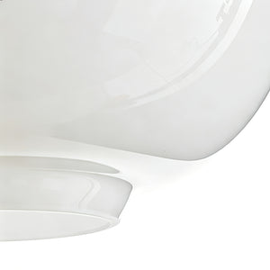 Contemporary Opal Glass Pendant Lamp - Hand-Blown Frosted Glass Bottom Opening Edge Close-Up | HoaiLamp