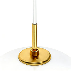 Contemporary Opal Glass Pendant Lamp - Top Cylindrical Brass Sleeve Cap Connection Macro | HoaiLamp