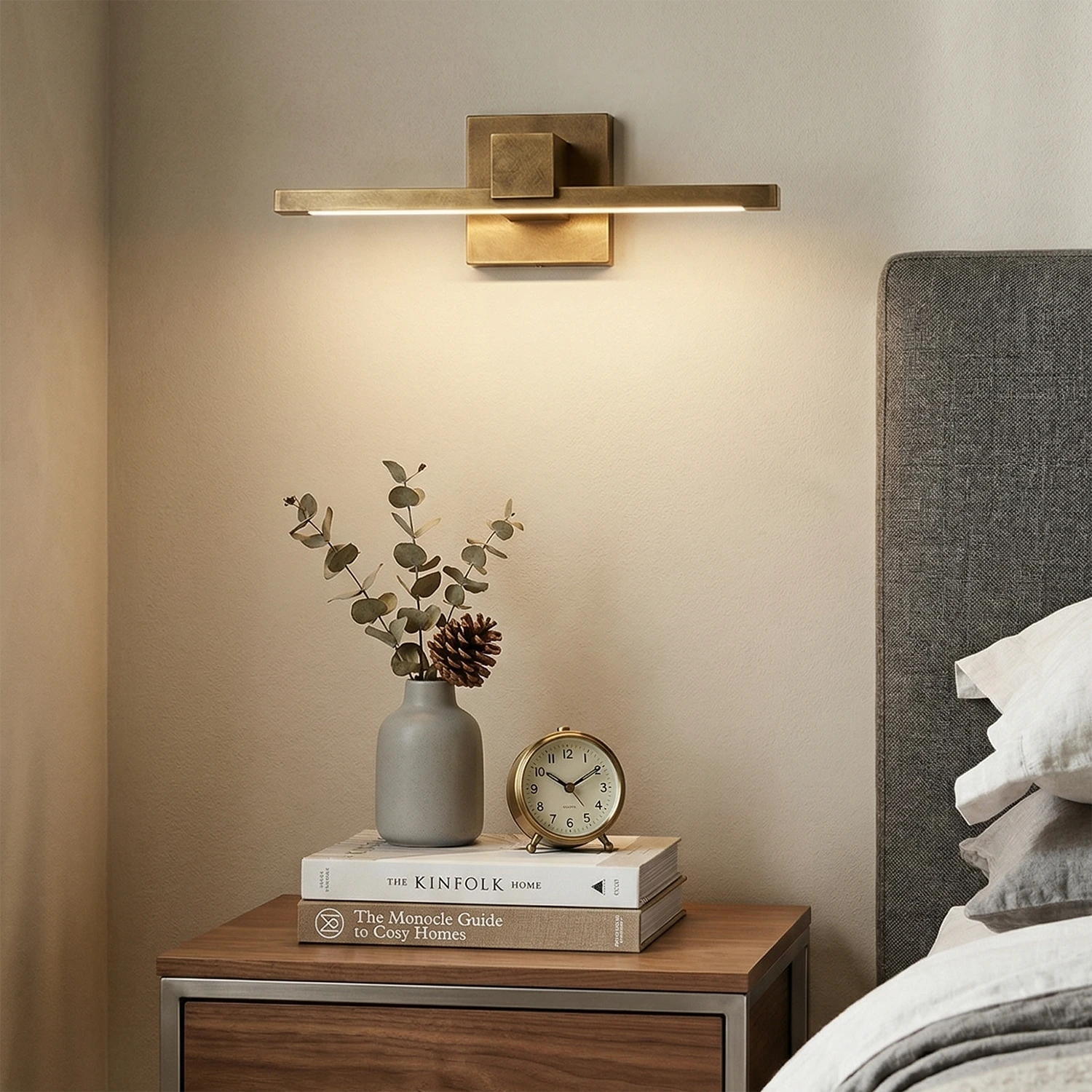 Corinth Brass Picture Light - Bedside Reading Glow | HoaiLamp