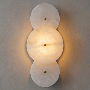 Cosmic Alabaster Sconce - 3-Round Vertical Eclipse | HoaiLamp