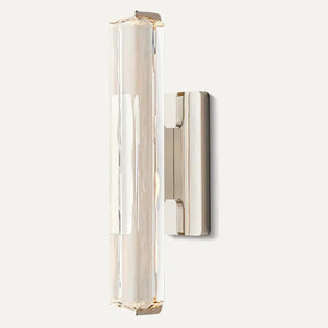 Crystal Prism Wall Sconce Light Fixture - Nickel & Black Medium Length Sconce | HoaiLamp