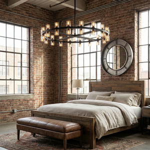 CrystalRay Linear Chandelier Series - Industrial Loft Bedroom Exposed Brick Wall | HoaiLamp