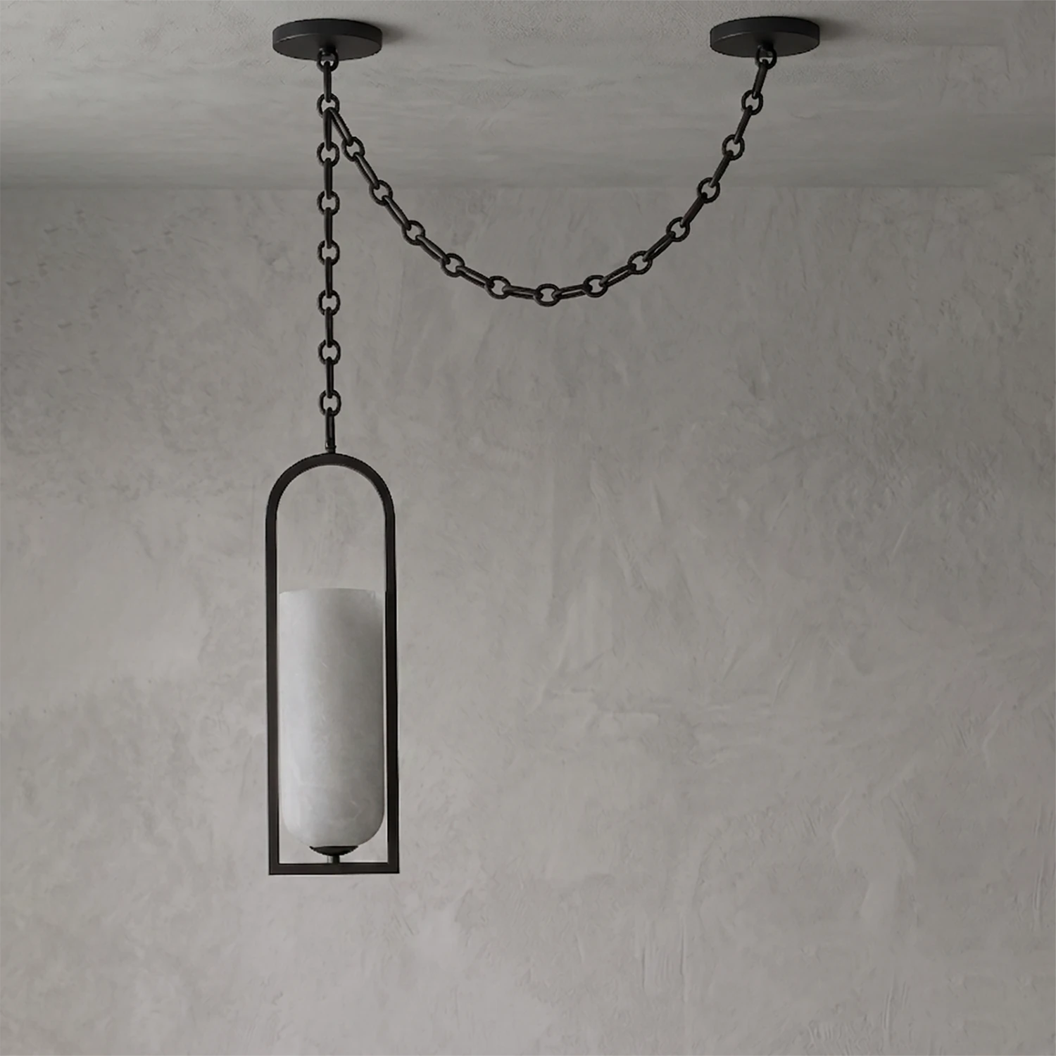 Cylindrical Alabaster Multi-light Pendant