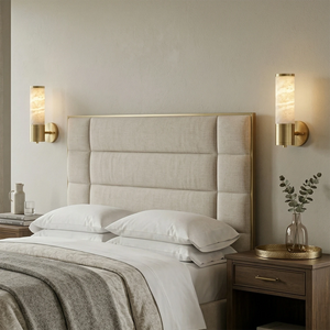 Cylindrical Alabaster Wall Lamp - Warm Bedside Sconce for Cozy Bedroom | HoaiLamp