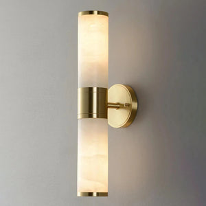 Cylindrical Alabaster Wall Lamp - Fully Illuminated Double-End Glow Effect | HoaiLamp