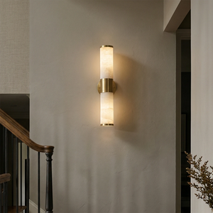 Cylindrical Alabaster Wall Lamp – Sleek Contemporary Design for Staircases | HoaiLamp