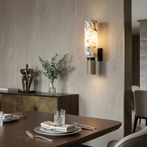 Cylindrical Marble Wall Lamp - Contemporary Dining Room Accent | HoaiLamp