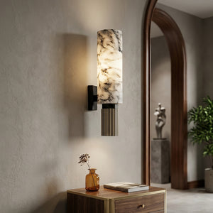 Cylindrical Marble Wall Lamp - Elegant Entryway Arch Concept | HoaiLamp