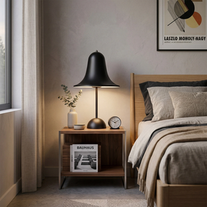 Danish "Bell" Portable Table Lamp - Midnight Black Bedside Nightstand Ambient Glow | HoaiLamp