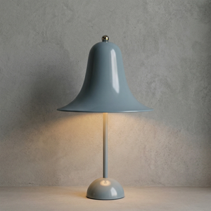 Danish "Bell" Portable Table Lamp - Slate Blue Nordic Muted Tone Presentation | HoaiLamp