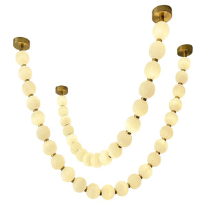 Dazzling Pearl Necklace Chandelier - Studio White Background Isolated Double Strand Nested Drape | HoaiLamp