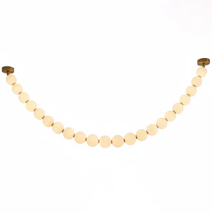 Dazzling Pearl Necklace Chandelier - Studio White Background Isolated Single Strand Wide Shallow | HoaiLamp