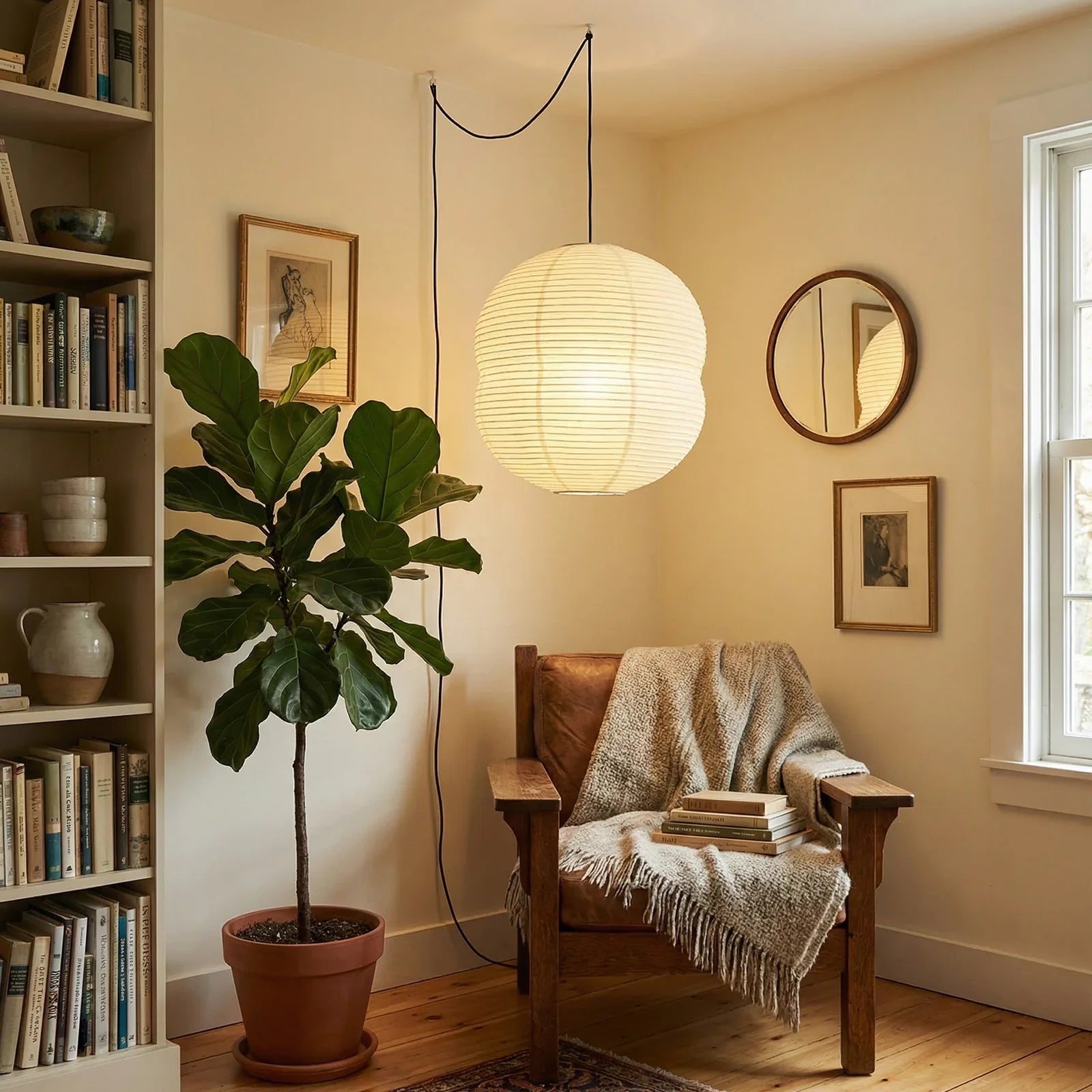 Akari Double Hemispherical Pendant Light