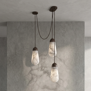 Droplet Alabaster Multi-Light Chandelier By Hoailamp-3-Light-Black-Hardware-Spider-Swag-Layout