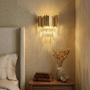 Empire Crystal Wall Lamp - Cozy Bedroom Nightstand Warm Accent Lighting | HoaiLamp
