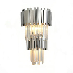 Empire Crystal Wall Lamp - Studio White Background Chrome Finish Illuminated | HoaiLamp