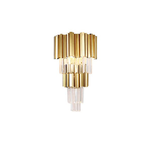 Empire Crystal Wall Lamp - Studio White Background Gold Finish Illuminated | HoaiLamp