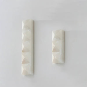 Faceted Alabaster Wall Sconce - Studio Two Sizes Comparison Long Short Profile | HoaiLamp