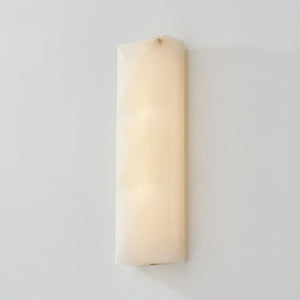 Faceted Alabaster Wall Sconce - Studio Vertical Warm Glow White Background | HoaiLamp