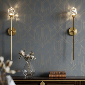 Faceted Crystal Masonry Wall Sconce - Sophisticated Salon Focus | HoaiLamp