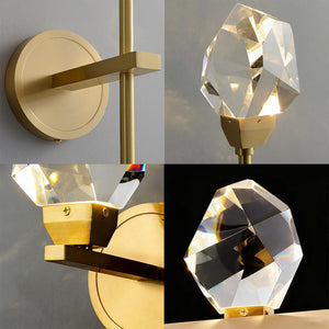 Faceted Crystal Masonry Wall Sconce - Precision Hardware Joinery | HoaiLamp