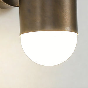 Fixed Down Brass Capsule Sconce - Frosted Glass Soft Glow | HoaiLamp