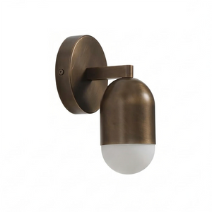 Fixed Down Brass Capsule Sconce - Single Capsule Isometric View | HoaiLamp
