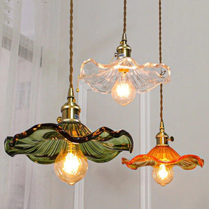 Floral Glass Pendant Light - view 13 | Hoailamp