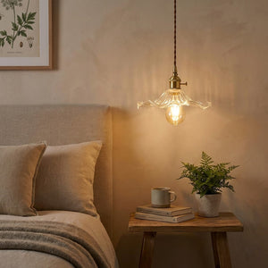 Floral Glass Pendant Light - view 11 | Hoailamp