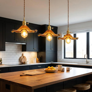 Floral Glass Pendant Light - view 7 | Hoailamp