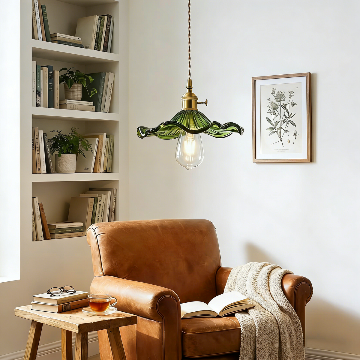 Floral Glass Pendant Light | Hoailamp